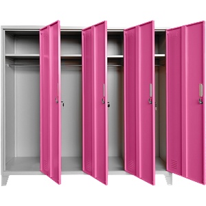Carmen Метален шкаф Carmen CR-1604-4 JZ - сив / розов (3580176) - xmall