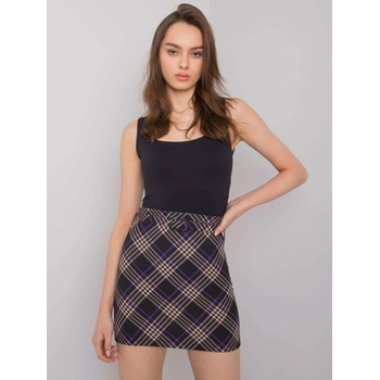 Károvaná mini sukně dhj-sd-3213.11p dark purple