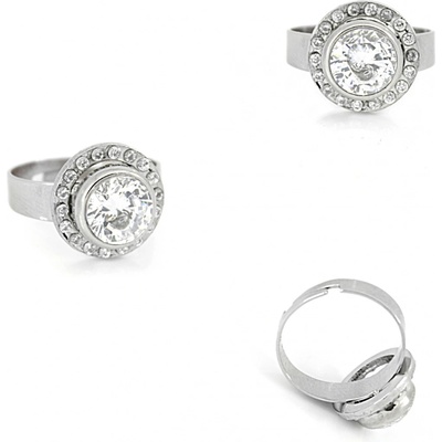 Foxette prsten Zirconia z chirurgické oceli JF 0163