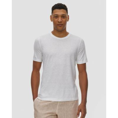 Pánske biele tričko 120% Lino Crewneck T-shirt