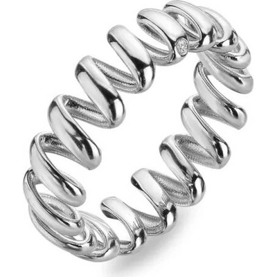 Hot Diamonds Spirálovitý stříbrný prsten s diamantem Twist DR320