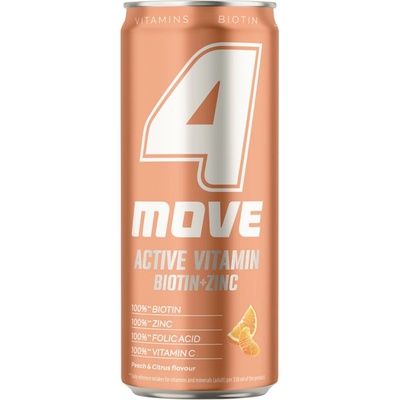 4Move Vitamínová voda biotin zinek plech 24 x 330 ml