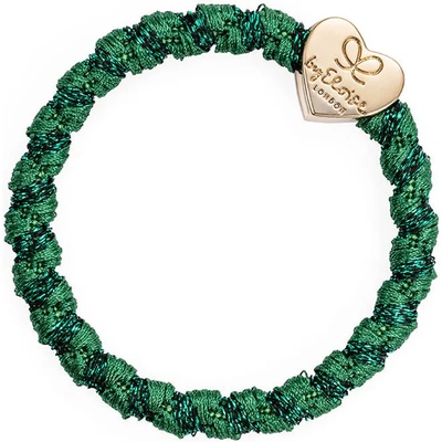 By Eloise London Woven Gold Heart Ластик за коса за жени цвят Chive