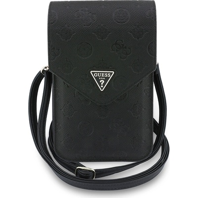 Guess peněženka Grained Peony Triangle GUCWB2PGPOTRK nastavitelný pásek ekokůže dvouvrstvá černá
