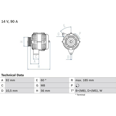 Generátor BOSCH 0 986 040 180 (0986040180)