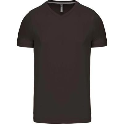 Kariban v-neck k357 / Мъжка тениска с къс ръкав - тъмно каки xxxl (20k35707213)