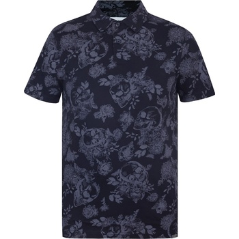 Image 1 of Firetrap Мъжка блуза с яка Firetrap All-Over Print Polo Top Mens - Black