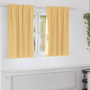 Pure Line Home Плътни завеси в цвят охра с комбиниран перделък, 2 бр. , 140 x 140 см