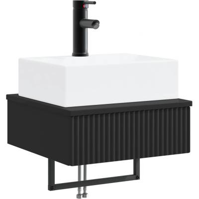 vidaXL Мивка за измиване, монтирана на стена Черно 40 x 41 x 39 см (890199)