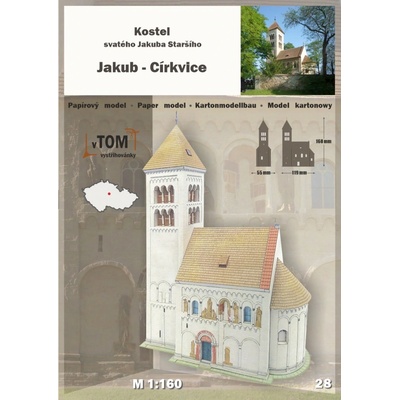 Papierový model Kostol sv. Jakuba Staršieho Jakub-Cirkvice