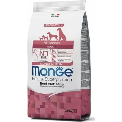 Monge Dog Monoprotein Hovädzie ryža 27/16 2,5 kg