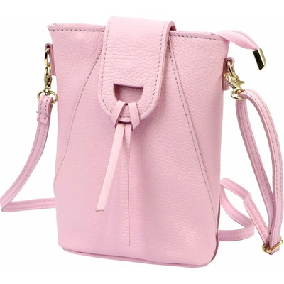 Luka dámska malá kožená crossbody kabelka púdrová ružová na telefón 26-101