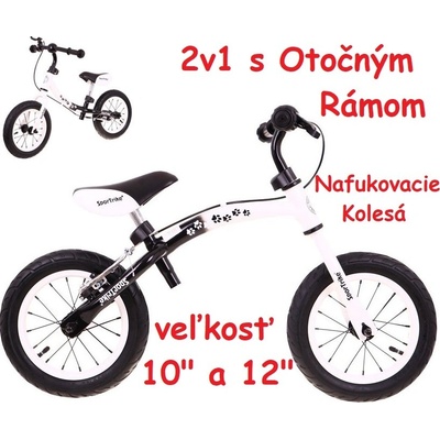 SporTrike Cyklo s otočným rámom 10"/12" Boomerang 2v1 biely