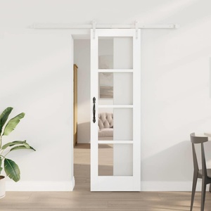vidaXL Преплъзваща се врата 61 x 198, 5 см Бяло (3332350)