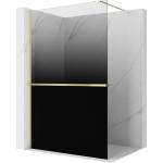 Mexen Kioto+ душ стена с рафт Walk-in 80 x 200 cm, омбре черна 8 mm, златна - 800-080-121-50-76 (800-080-121-50-76)