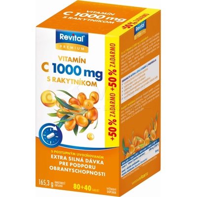 Revital Premium Vitamin C 1000 mg s rakytníkom s postupným uvoľňovaním 120 tabliet