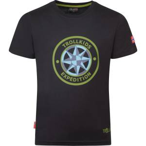 TROLLKIDS Детска тениска Trollkids Kid's Windrose T T-shirt - Black - размер 176 (EU) (704-1810-0919)