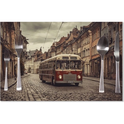 Sablio Prestieranie Historický autobus 40x30cm
