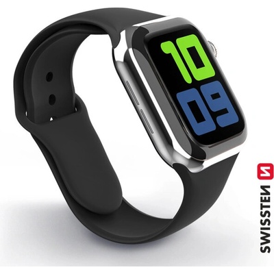 SWISSTEN silikonový řemínek pro Apple Watch 38-40 mm černá 46000101