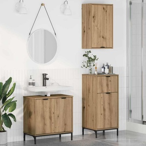 vidaXL Комплект мебели за баня 3 бр. Дъб 39, 5 x 36 x 88 см (3393112)