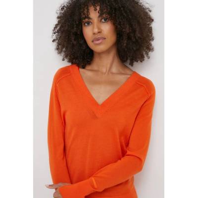 Calvin Klein dámsky Vlnený sveter tenký K20K206793 oranžová
