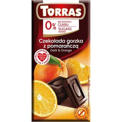 Torras hořká čokoláda s pomeranči bez přidaného cukru 75 g