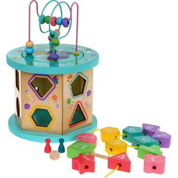 Joko multikocka s labyrintom vkladačkou a kockami na navliekanie