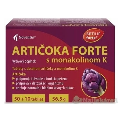 Noventis Artičoka Forte s monakolinem K 60 tablet – Hledejceny.cz