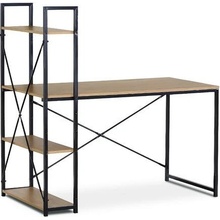 Autronic GD-520 OAK Stůl psací s regálem, MDF, dekor dub, černý kov