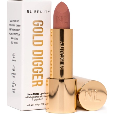 NL Beauty Дълготрайно полуматово червило Gold Digger, 04 Treasure, 4.5 g