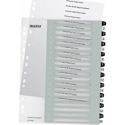 Leitz Děliče PP Leitz Wow A4 Maxi A4 1-20 (pro tisk) černobíle -