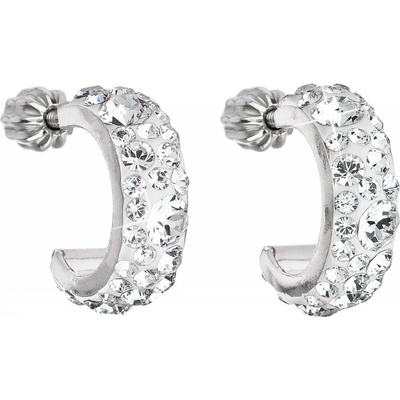 Pavona kruhy s krystaly Swarovski bílé půlkruh 31118.1
