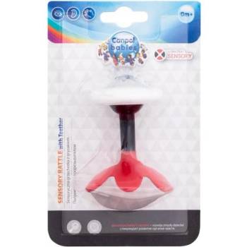 Canpol babies Sensory Rattle With Teether Red сензорна дрънкалка с гризалка