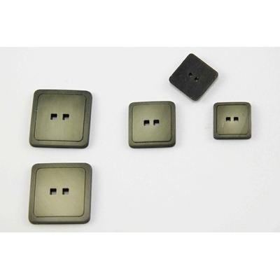 Dierkový gombík - khaki melír - rozmer 2 cm x 2 cm