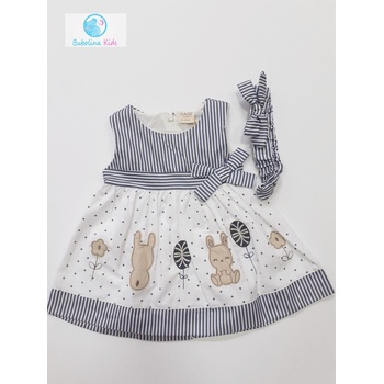 Myrat Baby Бебешка рокля райе, черно + диадема