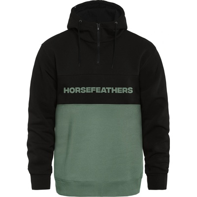 Horsefeathers Суитшърт Fulton - black/iceberg green Horsefeathers | Zelen | МЪЖЕ | L