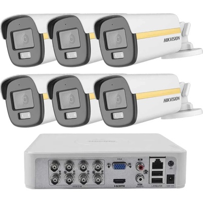 HIKVISION Комплект 6 Камери Hikvision ZK61320W с ColorVu Аудио и Нощно Виждане 20m (ZK61320W)