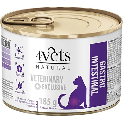 4Vets NATURAL 4Vets Cat Natural Veterinary Exclusive GASTRO INTESTINAL 185 г