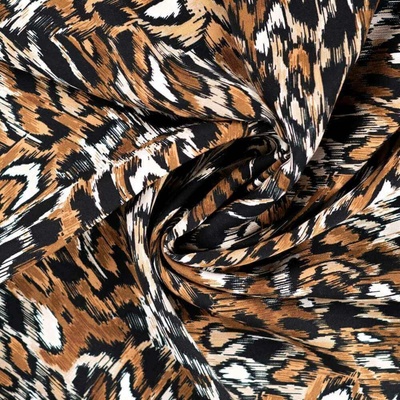 Viskóza vzor - Leopard na hnědém