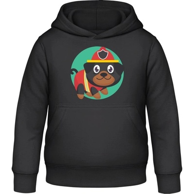 AWDis detská mikina s Kapucňu Psí záchranár čierna