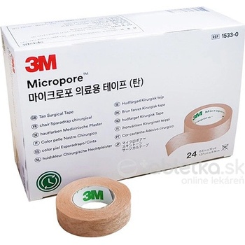 3M Micropore náplasť hnedá cievka 1,25 cm x 9,1 m 24 ks