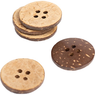 Dřevěný knoflík Drops kulatý Ø 20 mm kokos