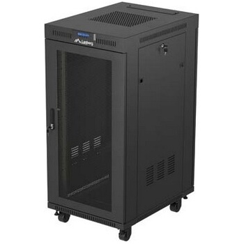 Lanberg Комуникационен шкаф Lanberg Rack Cabinet 19" Free-Standing 24U/600X800 (FlAT Pack) With Mesh Door LCD Black V2 (FF01-6824-23BL)