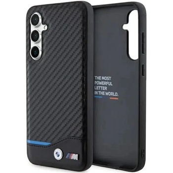 BMW Кейс BMW BMHCS23FE22NBCK за Samsung Galaxy S23 FE S711, черен / черен, Leather Carbon (BMW000748-0)