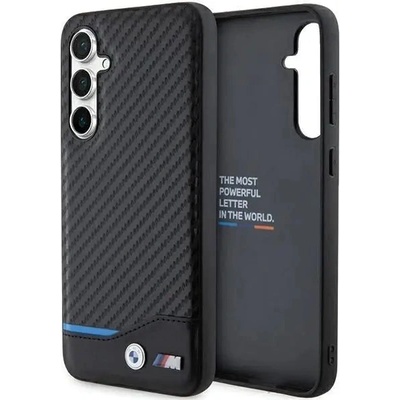 BMW Кейс BMW BMHCS23FE22NBCK за Samsung Galaxy S23 FE S711, черен / черен, Leather Carbon (BMW000748-0)