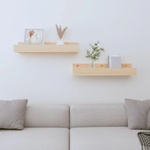 vidaXL Стенни рафтове, 2 бр, 50x12x9 см, масивно борово дърво (823584)