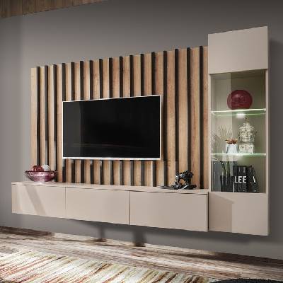 Sconto Obývacia stena VIRTA dub artisan/kašmírová