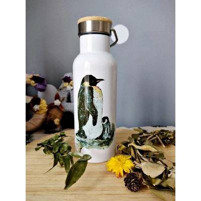 Art&Deco by TSD termoláhev s bambusovým víčkem Tučňáci 500 ml
