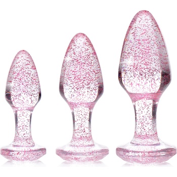 Image 1 of Booty Sparks Shimmering Gem Anal Plug Set Pink