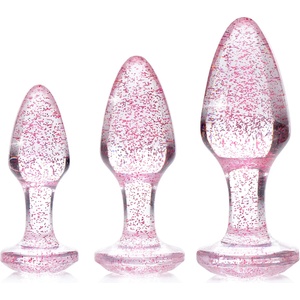 Booty Sparks Shimmering Gem Anal Plug Set Pink